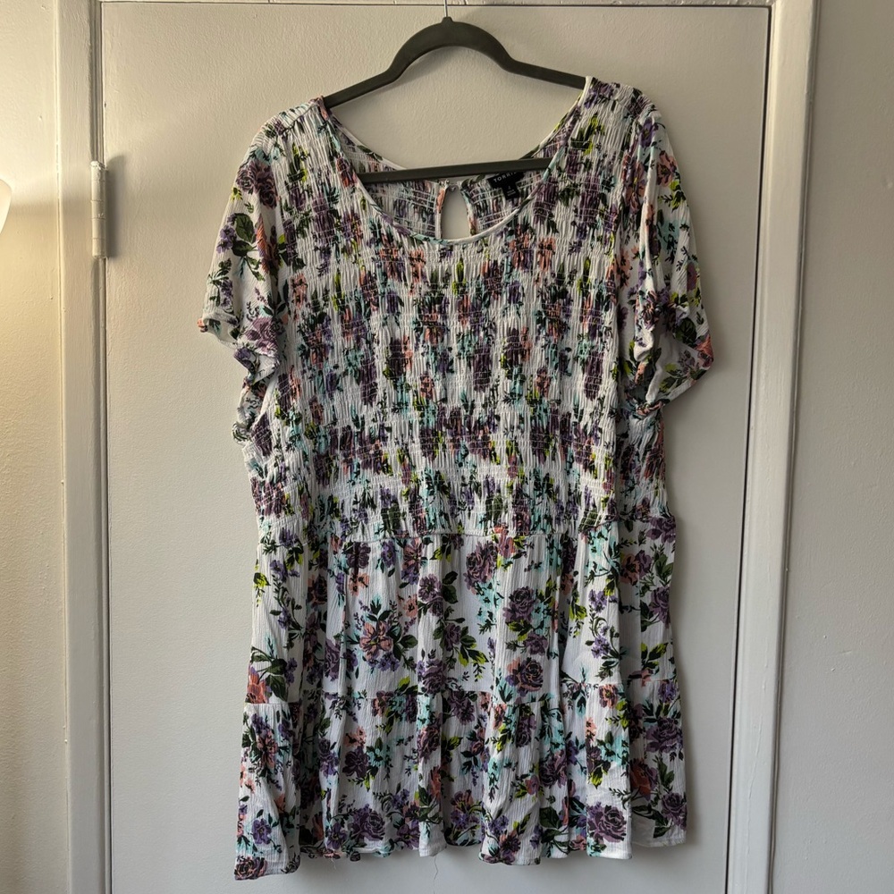Floral Print Short Sleeve Top